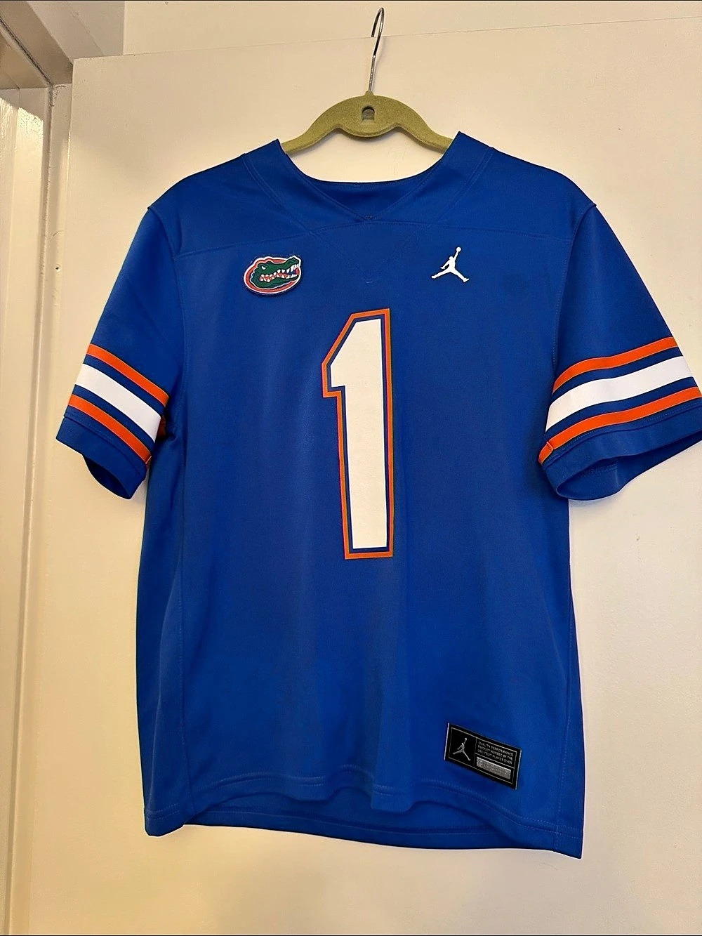 Jordan Florida Gators #1 Game Football Jersey Blue & Orange Large